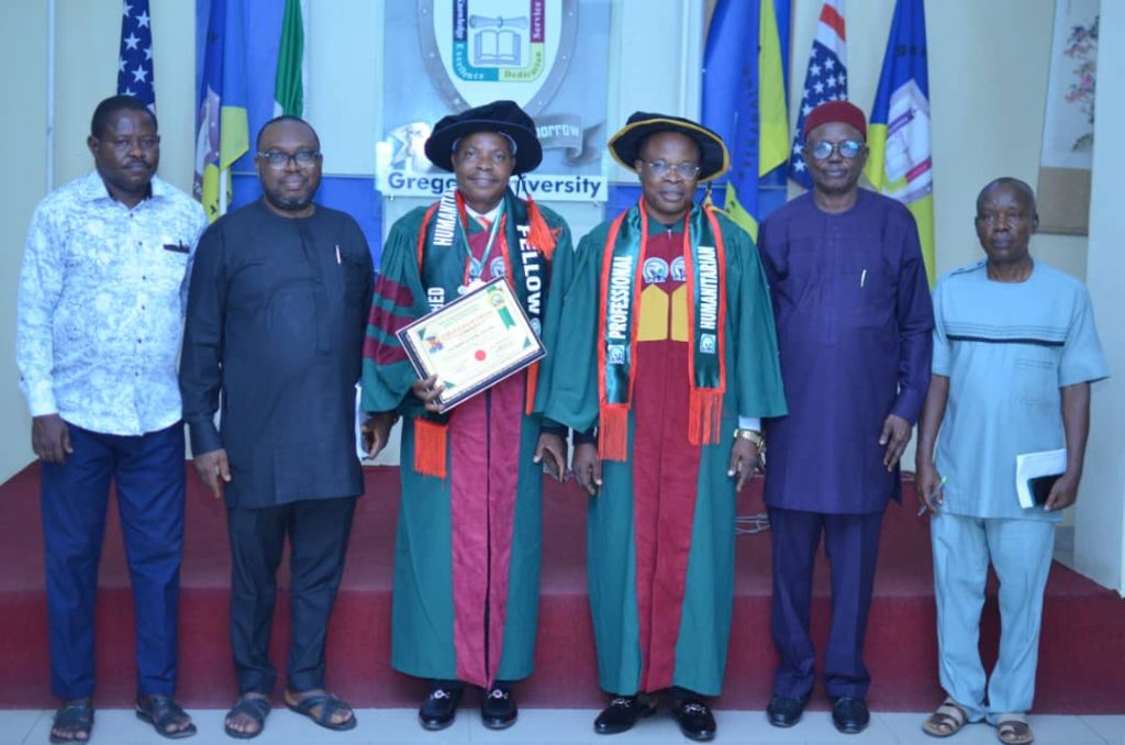 IHSD Confers Distinguished Fellowship Award on Gregory University's Founder and Vice-Chancellor